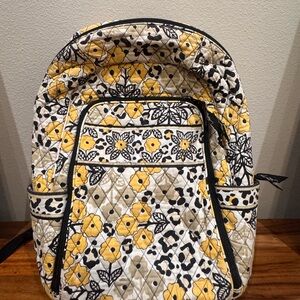 Vera Bradley Floral Quilted Backpack - Yellow and Black
